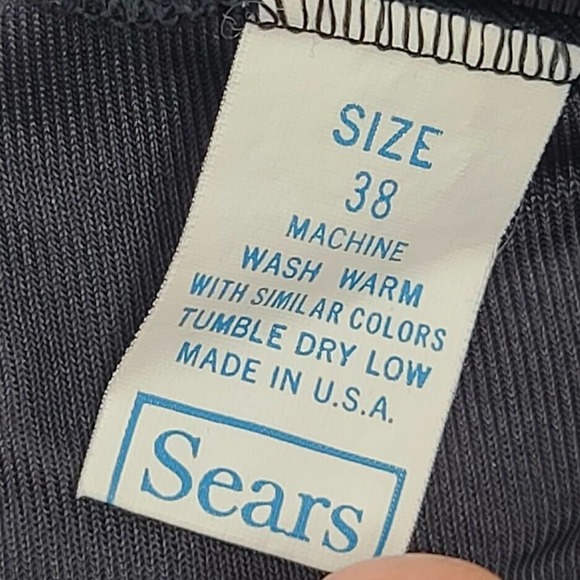 Sears Full Slip Black Silky Nylon Size 38 VTG Lace Adjustable Strap Medium Large - Picture 2 of 11